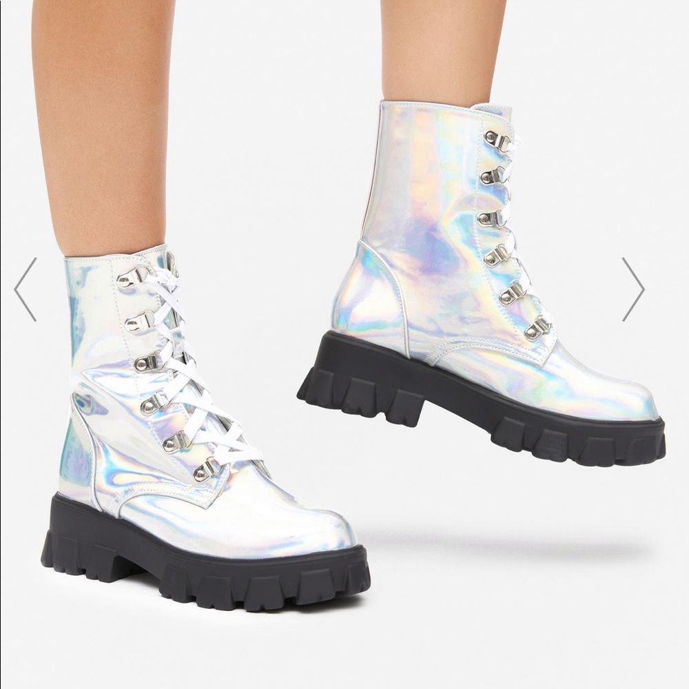Holographic combat boots